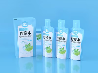 Modern stand-up bag packaging box solid beverage 3d model