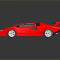 Pink Sports Car With Streamlined Design And Rear Spoiler On Black Surface