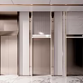 Luxury Modern Elevator Interior With Metallic Doors And Marble Floor Design 3d model