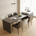 Modern Dining Table and Chair Combination Island Table Dining Table and Chair 3d model