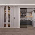Modern Home Office With Gray Storage Cabinets Open Shelves Books Desk And Chairs