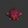 Vibrant Spiky Marine Creature Character Design With Pink Patterned Body And Fins