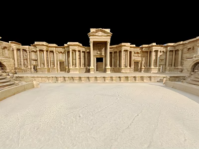 Classical Cultural Center Building With Columned Facade And Spacious Courtyard 3d model