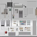 Essential Household Electrical Appliances With Water Heaters Radiators Control Panels Valves And Meters