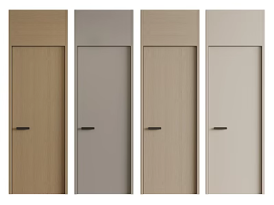 Modern Interior Hinged Doors with Wooden Gray Beige and Neutral Panel Designs 3d model