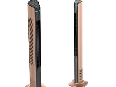 Modern Tower Air Cooler Fan With Digital Display And Golden Copper Finish 3d model