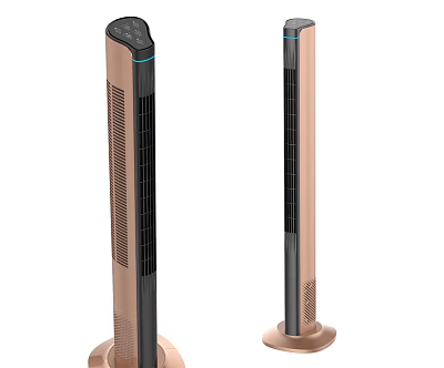 Modern Tower Air Cooler Fan With Digital Display And Golden Copper Finish 3d model