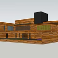Modern Single Family Villa With Wooden Exterior Large Glass Windows Terrace And Mountain Views
