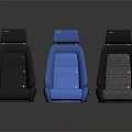 Three Car Seats Featuring Black Blue And Black Colors With Different Material Textures