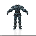 Blue Armored Mech Warrior With Humanoid Mechanical Structure And Detailed Design