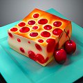 Modern Cake Cherry Cafferty Cream Cake West Point 3d model