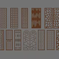 Decorative Room Divider Panels With Intricate Laser Cut Patterns And Modern Designs 3d model