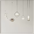 Various Modern Pendant Lights With Different Geometric Shapes For Interior Decoration 3d model