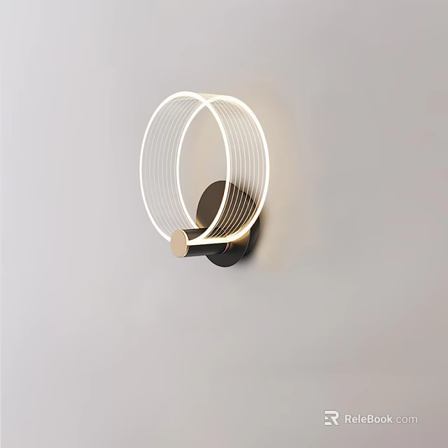Modern Minimalist Wall Sconce With Ring Shape LED Light Design For Home Decor 3d model 