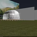 Dome Shaped Boutique Guesthouse Building On Lush Grassland With Natural Scenery And Trees