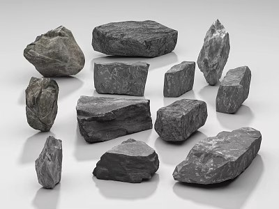 Natural Stone and Wood in Various Shapes and Sizes for Decorative and Construction Applications 3d model