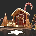 Christmas Photo Spot With Gingerbread House Christmas Trees Candy Canes Merry Christmas Sign And Snow