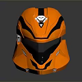 Tactical Weapon Helmet In Orange With Black Stripes And Modern Protective Design Features