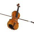 Classic Wooden Violin With Bow For Musical Performance And Artistic