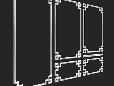 Geometric Decorative Frame Components With Intricate Corner Patterns And Rectangular Structures 3d model