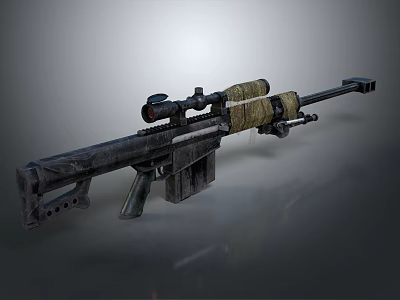 Tactical Sniper Rifle With High Precision Scope And Military Style Durable Build Design 3d model