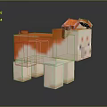 Cute Pixel Art Puppy With Orange And White Fur Standing On Dark Background