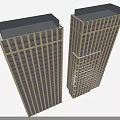 Two Modern Office Buildings With Glass Curtain Walls And Transparent Rooftop Structures