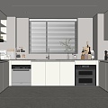 Modern Kitchen Cabinet Hanging Cabinet Kitchen Supplies Range Hood Oven 3d model