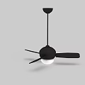 Modern Black Ceiling Light with Fan Blades and White Lamp Design