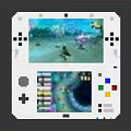 White Handheld Game Console With Dual Screens Colorful Buttons And Ocean Scene