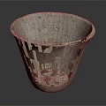 Rustic Textured Garden Flower Pot With Natural Stone Pattern And Earthy Tone