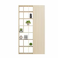 Wooden Shelf Unit With Multiple Compartments For Potted Plants And Books