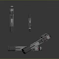 Futuristic Sci Fi Guns Featuring Mechanical Details And Metallic Tactical Design