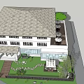 Modern White Two Story House Exterior With Greenery Lawn Wooden Fence Front Entrance Steps