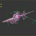 Detailed Wireframe Spaceship 3D Model With Structural Rendering And Design Details