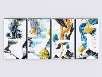 New Chinese Decorative Painting Landscape Decorative Hanging Painting 3d model