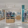 Ashton Modern Clothing Store Interior With Mannequins Wearing Suits And Clothes On Racks