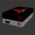 Black Household Item Box With Red Flight Logo AIR Lettering Gray Speckled Base Red Button