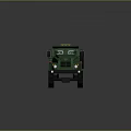 Green Military Vehicle With Six Wheels Armored Body Windows And Front Lights