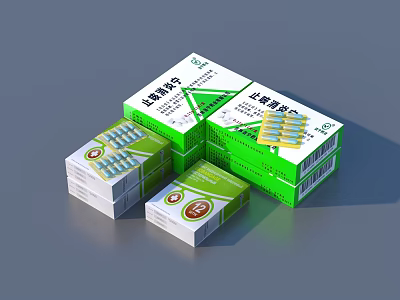 Disinfectant Wipes Daily Necessities With Green White Packaging And Different Sizes 3d model