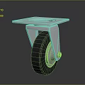 Industrial Caster Wheel Equipment With Square Metal Plate And Rubber Tire