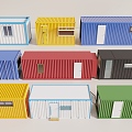 Container movable board house color steel tile board house 3d model