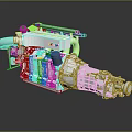 modern engine rotary cylinder engine cylinder rotary engine 3d model
