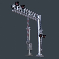 Railway crossing traffic light 3d model