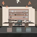 New Chinese Style Study 3d model