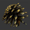 Fresh Juicy Ripe Pineapple With Vibrant Yellow Orange Scaly Texture On Dark Background