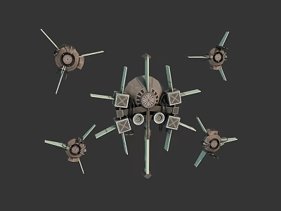 Sci Fi Character And Mechanical Creature In Futuristic Space Environment 3d model