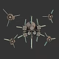 Sci Fi Character And Mechanical Creature In Futuristic Space Environment