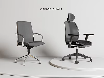 Modern Office Chair With Adjustable Headrest Ergonomic Mesh Back And Wheels 3d model