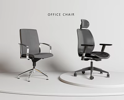 Modern Office Chair With Adjustable Headrest Ergonomic Mesh Back And Wheels 3d model